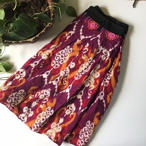 ✅ Forever 21 Warm Tone Abstract Midi Skirt